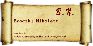 Broczky Nikolett névjegykártya